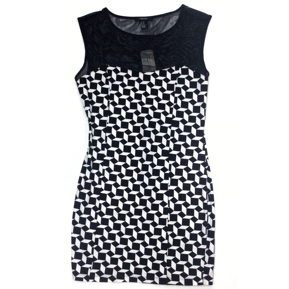 New Sheer Color Block Stretch Bodycon Sheath Dress